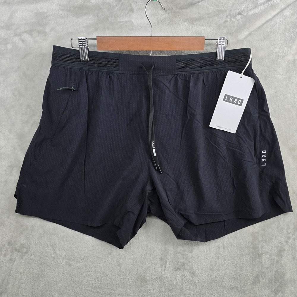 LSKD UltraAir‎ 5 Inch Lined Performance Shorts Black Reflective Mens 2XL